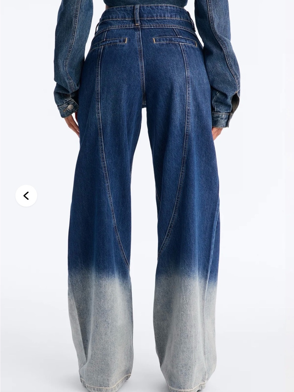 Fashion Nova Indigo-to-Light Wash Wide Leg Dip-Dye Jeans - Picture 2 of 4